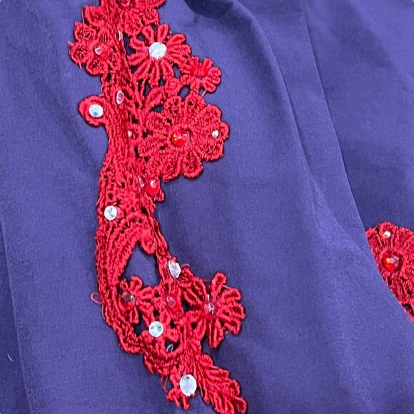 Purple & Red Lace Floral Top Skirt Drawstring Pouch Plus Size Cosplay Theater - Picture 12 of 16